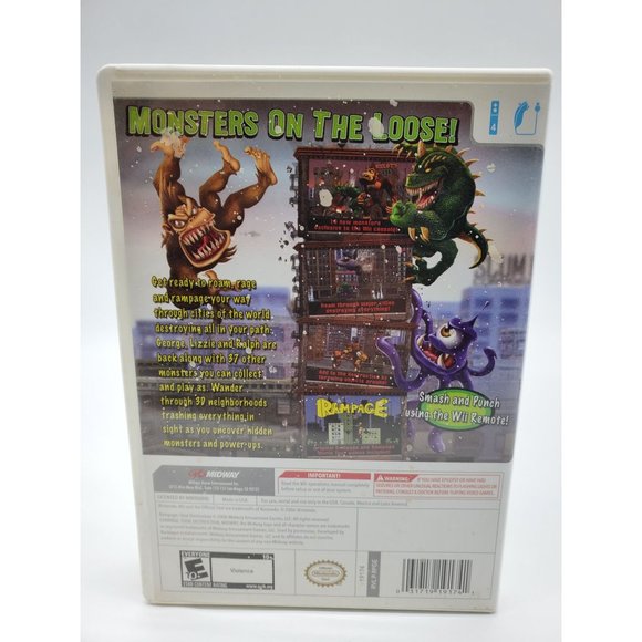 Rampage: Total Destruction (Nintendo Wii, 2006) Case & Disc Game - Picture 2 of 3